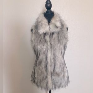 White House Black Market Faux Fur Vest